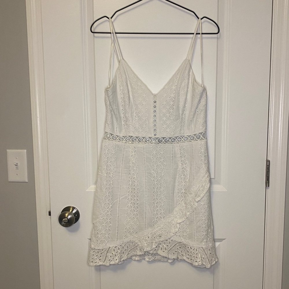 White Eyelet Mini Dress